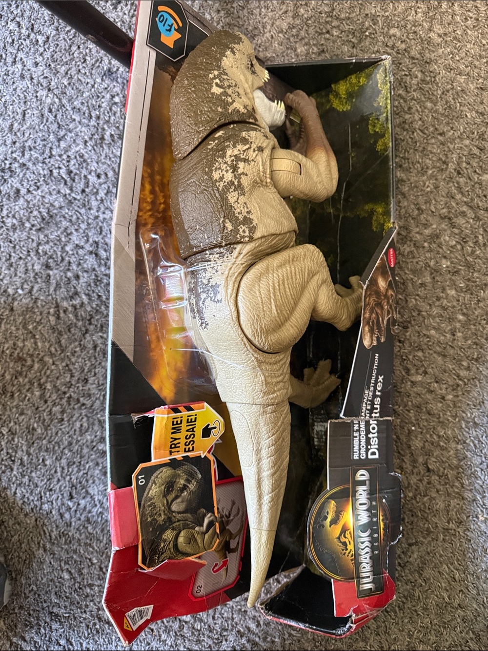 Jurassic World Rebirth Distortus Rex, Drex 22Inch Rumble N Rampage Dinosaur Toy - Picture 10 of 10